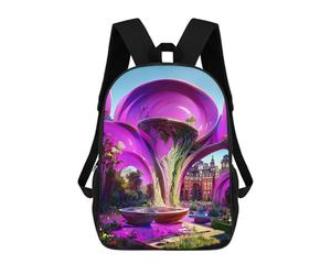 sinyumoney Futuristic Garden Fantasy School Backpack Daypacks Business Backpack Water Resistant Bookbag for School/Work/Travel 17inch