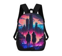 sinyumoney Futuristic Hues City Rucksack Large School Backpack for Boys - Perfect for Travel, Work And Daily Use 17inch