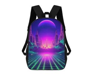 sinyumoney Futuristic Retrowave Vibes School Backpack Water Resistant Computer Rucksack for Campus Outdoor Travel Sports 17inch