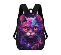 sinyumoney Futuristic Robot Cat Children's Backpacks School Backpack 3D Printed Backpack for Kids Travel Rucksacks Book Bags Kids School Bag 17inch