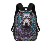 sinyumoney Futuristic Steampunk Dog School Backpack Lightweight Schoolbag Dayback Bookbag College for Men, Women & Teenage Boys 17inch