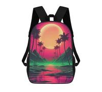sinyumoney Futuristic Synth Dreams School Backpack Lightweight Casual Daypack School Backpacks for Boys/Girls/Teenagers 17inch
