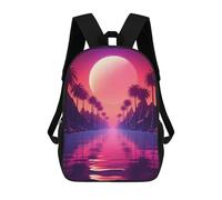 sinyumoney Futuristic Synthwave Backpacks Kids School Backpack Fashion School Bag 3D Printed School Bag for Boys Elementary And Middle School Students 17inch