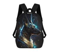 sinyumoney Galactic Anubis Cosmic Guardian Backpack for School 3D Printed Boys Girls School BagChildren Bookbag Travel Rucksack 17inch