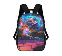 sinyumoney Galactic Beach Dreamscape Backpack Schoolbags for Boys Girls Casual Sport Daypack Elementary Primary Large Capacity Bookbags 17inch