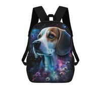 sinyumoney Galactic Beagle with Flowers Backpack School Bag Fashion Stationery Backpack Waterproof Casual Daypacks- Perfect for Travel, Work And Daily Use 17inch