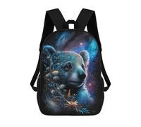 sinyumoney Galactic Bear Fantasy Art Print Children's Backpacks School Backpack 3D Printed for Kids Travel Rucksacks Book Bags Kids 17inch School Bag