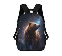 sinyumoney Galactic Bear Majesty 17 Inch Backpacks Kids Schoolbag,3D Printed Elementary And Middle School Students Backpacks for Boys Girls