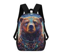 sinyumoney Galactic Bear Portrait -1 School Backpack Daypacks Business Backpack Water Resistant Bookbag - Perfect for Travel, Work And Daily Use 17inch