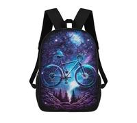 sinyumoney Galactic Bicycle Adventure Backpack School Lightweight Airport College Students Back Pack for Girl, Teen Girls 17inch