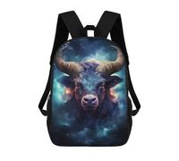 sinyumoney Galactic Bull Portrait Children's Backpack, Schoolbag Large Capacity Students Bookbag Rucksack Knapsack for Boys Girls Adults Teen 17inch