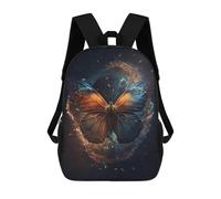 sinyumoney Galactic Butterfly Art Print Backpack School Bag Lightweight Casual Daypack School Backpacks for School/Work/Travel 17inch