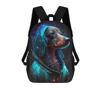 sinyumoney Galactic Canine Journey 3D Printed School Bag Children's School Backpack Schoolbags Travel Backpacks Casual Fashion Bag for Kids School Students 17inch