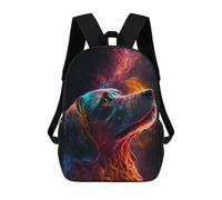 sinyumoney Galactic Canine Portrait Children's School Backpack 3D Printed for Kids Travel Rucksacks Book Bags Kids School Bag 17inch