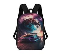 sinyumoney Galactic Car Adventure Backpack School Rucksack Casual Daypacks School Work Travel Bag for Men, Women & Teenage Boys 17inch