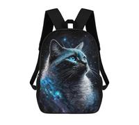 sinyumoney Galactic Cat Art Print School Bags School Secondary High School College Backpack Travel for Boys/Girls/Teenagers 17inch