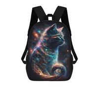 sinyumoney Galactic Cat Dreamscape -4 Children's Backpacks School 3D Printed Bag Bookbag for Kids Travel Rucksacks Boy Girl Book Bags Kids School Bag 17inch