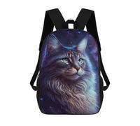 sinyumoney Galactic Cat Portrait-9 Children's 17 Inch School Backpack 3D Printed Cool Knapsack for Kids Travel Rucksacks Book Bags Kids School Bag