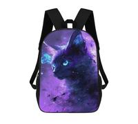 sinyumoney Galactic Cat Portrait Backpack School Rucksack Casual Daypacks School Work Travel Bag for Men, Women & Teenage Boys 17inch
