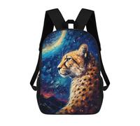 sinyumoney Galactic Cheetah Majesty Children's Backpacks School Backpack 3D Printed for Kids Travel Rucksacks Book Bags Kids 17inch School Bag
