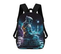 sinyumoney Galactic Chess Master Children's Backpack, 3D Printed School Backpack, Backpack for Boys Girls, Adjustable School Bag for Primary School 17inch