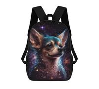 sinyumoney Galactic Chihuahua Art Print -4 Children's 17 Inch School Backpack 3D Printed Cool Knapsack for Kids Travel Rucksacks Book Bags Kids School Bag