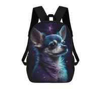sinyumoney Galactic Chihuahua Portrait -2 Backpacks 3D Printed 17inch Kids School Backpack Outdoor Casual Daypack Casual Travel Bags for Middle School Students