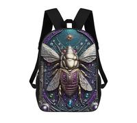 sinyumoney Galactic Cicada Chronicles Children's Backpack, 17 Inch 3D Printed School Backpack, Backpack Cartoon Adjustable School Bag for Primary School