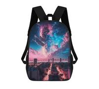 sinyumoney Galactic Cityscape -5 Rucksacks 3D Printed Children Backpacks Fashion Casual Daypack Cute Travel Bags Outdoor Casual Daypack for Boy And Girl 17inch