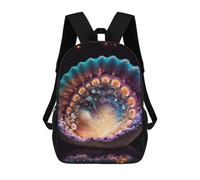 sinyumoney Galactic Clam Backpack, Children's Backpack, Student School Bag Bookbag Rucksack, 3D Printed School Bag for Boys Girls 17inch