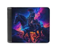 sinyumoney Galactic Cowboy Ride 3D Print Clutch Purse ID Window Coin Slots Note Section Soft Convenient Purse Youth Guys 11.7cm*9.5cm
