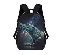 sinyumoney Galactic Crocodile Art Print-13 Backpack Cartoon Plush Bag, 3D Backpack for Kids School Bag Birthday Gift Idea for Boys And Girls 17inch