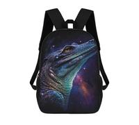 sinyumoney Galactic Crocodile Art Print-2 Children's Backpacks School Backpack 3D Printed for Kids Travel Rucksacks Book Bags Kids 17inch School Bag