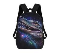 sinyumoney Galactic Crocodile Art Print-3 Backpack School Water Resistant Travel Backpack Computer Bag - Perfect for Travel, Work And Daily Use 17inch