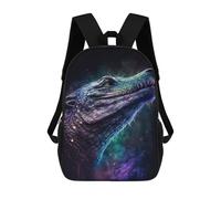 sinyumoney Galactic Crocodile Art Print-6 School Backpack Water Resistant Travel Backpack Computer Bag for Men, Women & Teenage Boys 17inch