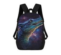 sinyumoney Galactic Crocodile Art Print-7 Backpack School Daypacks Business Backpack Water Resistant Bookbag for Camping Outdoor Adventures And Daily Travel 17inch