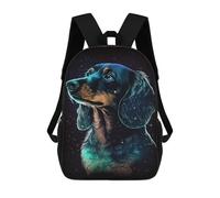 sinyumoney Galactic Dachshund Art Print -2 Backpack School Bag Lightweight Casual Daypack School Backpacks for Teenage Girls Boys Women Men 17inch