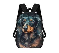 sinyumoney Galactic Dachshund Art Print Backpack School Rucksack Casual Daypacks School Work Travel Bag for Men, Women & Teenage Boys 17inch