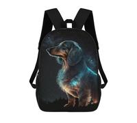 sinyumoney Galactic Dachshund Cosmic Companion -1 Children's Backpacks School Backpack 3D Printed for Kids Travel Rucksacks Book Bags Kids 17inch School Bag