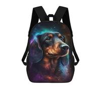 sinyumoney Galactic Dachshund Portrait -14 Backpack School Bag Work Laptop Backpack Rucksack Bag for Boys/Girls/Teenagers 17inch