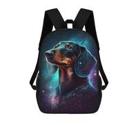 sinyumoney Galactic Dachshund Portrait -15 Backpack School Rucksack Casual Daypacks School Work Travel Bag for Men, Women & Teenage Boys 17inch