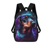 sinyumoney Galactic Dachshund Portrait -5 Rucksack Water Resistant Travel Backpack Computer Bag for Teenage Girls Boys Women Men 17inch