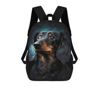 sinyumoney Galactic Dachshund Portrait -8 Backpack School Bag Lightweight Casual Daypack School Backpacks for Teenage Girls Boys Women Men 17inch