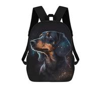 sinyumoney Galactic Dachshund Portrait Children's 17 Inch School Backpack 3D Printed Cool Knapsack for Kids Travel Rucksacks Book Bags Kids School Bag
