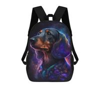 sinyumoney Galactic Dachshund with Flowers -9 Kids School Backpack 3D Printed Backpacks Fashion School Bag Rucksacks for Boys Elementary And Middle School Students 17inch