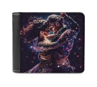 sinyumoney Galactic Dance Romance 3D Print PU Leather Men's Wallet Use Holds Bills RFID Blocking Stylish Durable Wallets Youth Guys 11.7cm*9.5cm