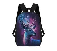 sinyumoney Galactic Deer Art Print-2 School Backpack 3D Printed Children's 17inch Backpacks Bag Bookbag for Kids Boy Girl Book Bags Kids School Bag Travel Rucksacks