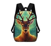 sinyumoney Galactic Deer Majesty -1 Kids Backpacks Children Bag,Anime Bag,Large Capacity Kids Backpack, 3D Printed Children's,Student Schoolbag,Kids Boys Girls School Bag 17inch