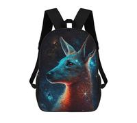sinyumoney Galactic Deer Profile 17 Inch School Bag Backpack Teen Schoolbag 3D Printing Adjustable Schoolbag Fashion Pocket Bag for Kids Boys Girls Students