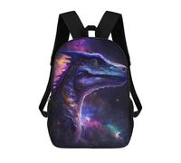 sinyumoney Galactic Dinosaur Art Print-14 School Backpack Fashion Stationery Backpack Waterproof Casual Daypacks for Camping Outdoor Adventures And Daily Travel 17inch